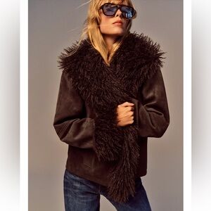 ZARA DOUBLE-FACED FAUX FUR JACKET